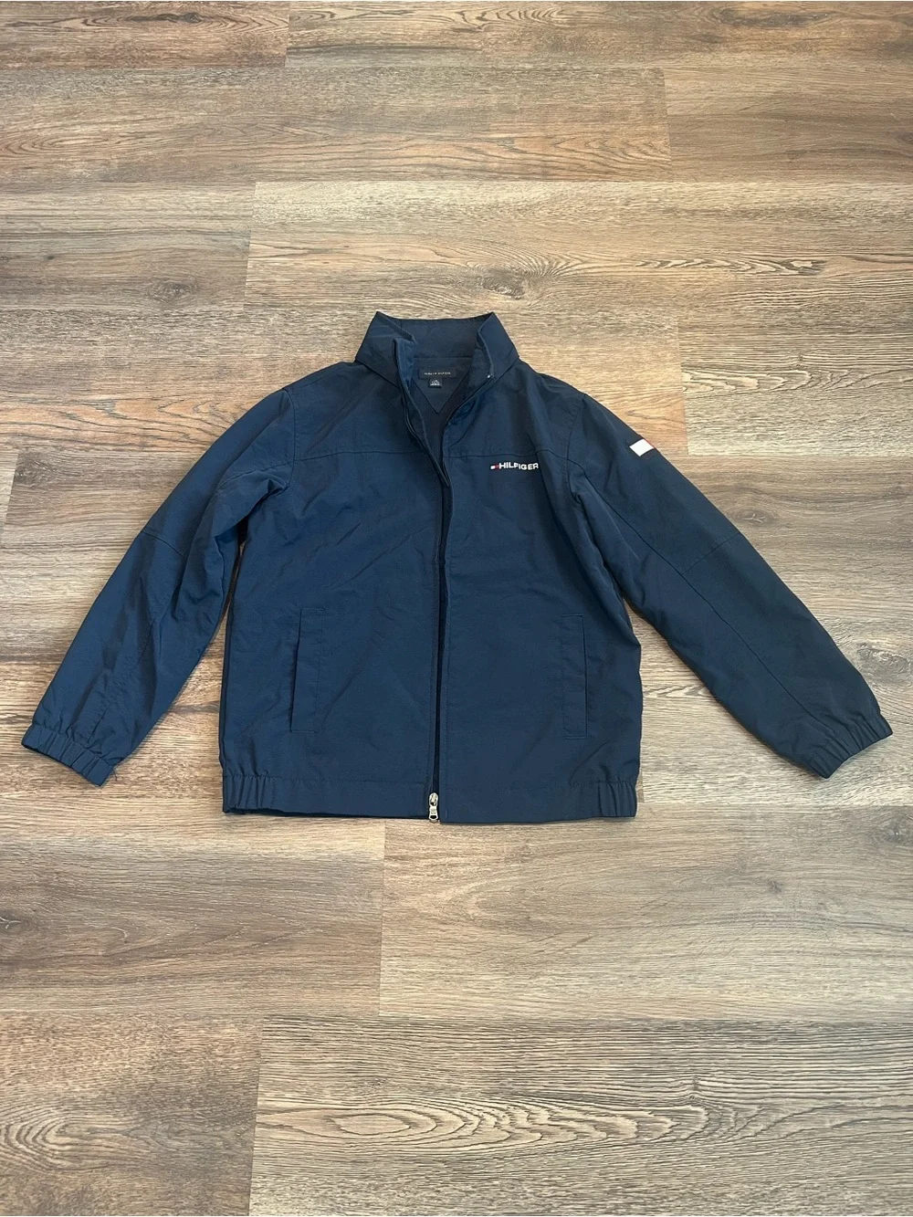 Tommy Hilfiger Boys Regatta Windbreaker Navy Blue Jacket Size L 12-14 Raincoat
